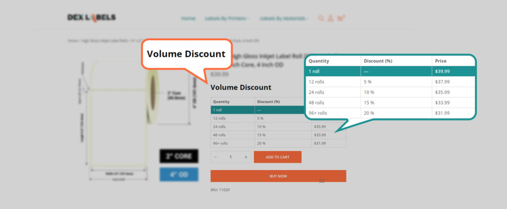 Volume Discount ScreenShot